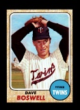 1968 Topps Baseball Card #322 Dave Boswell Minnesota Twins.