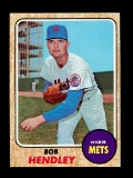 1968 Topps Baseball Card #345 Bob Hendley New York Mets.