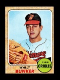 1968 Topps Baseball Card #489 Wally Bunker Baltimore Orioles.