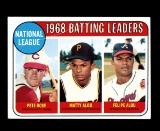 1969 Topps Baseball Card #2 1968 NL Batting Leaders; Rose-Alou-Alou.