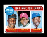 1969 Topps Baseball Card #6 1968 NL Home Run Leaders; McCovey-Allen-Banks.