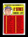 1969 Topps Baseball Card #314 Topps Baseball 4th Series Checklist. 328-425.
