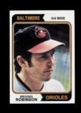1974 Topps Baseball Card #160 Hall of Famer Brooks Robinson Baltimore Oriol