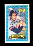 1974 Kelloggs 3-D  Baseball Card #30 Rodney Carew Minnesota Twins.