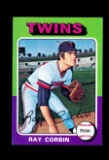 1975 Topps Baseball Card #78 Ray Corbin Minnesota Twins Blank Back Error.