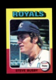 1975 Topps Baseball Card #120 Steve Busby Kansas City Royals Blank Back Err