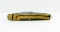 Ulster Knife Co. NY Senator Pen Jack Knife. Butter & Molasses Celluloid Sca