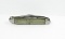 IKCo Imperial Knife Co. 2-Blade Serpintine Jack Knife. Early Green Celluloi