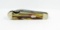 Imperial Pat Apld.Teardrop Easy Open Jackknife. Brown and Yellow Streak Cel