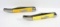 2-Imperial Fish Knives. Clip & Fish Scales Blades. One Has Advertising.