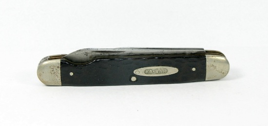 KA BAR Union Cut Co. 2-Blade Equal End Easy Opener Jack Knife. Old Greenbon
