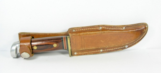 1979 Western USA Longmont, CO. W36 Hunting Knife & Original Sheath. Clip Bl