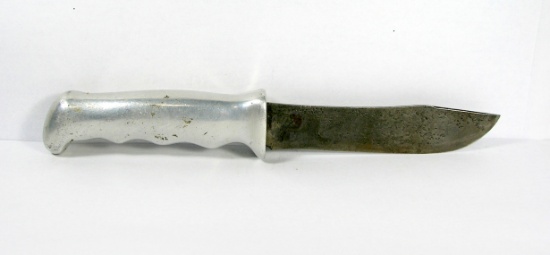 WWII Theater Made Aluminum Handled Combat Fix Blade Knife. 8-3/4"