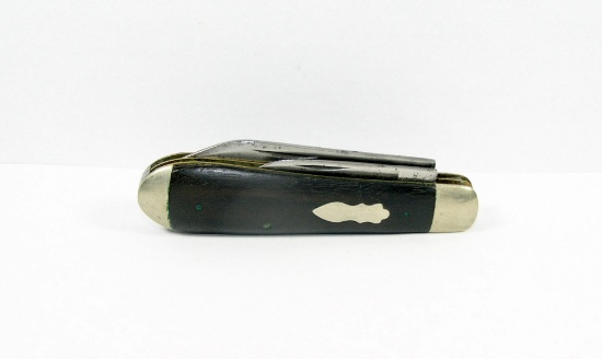 Rare 100 Year Old Clay  Andover, NY Teardrop Jack Knife. Ebony Scales & Bom