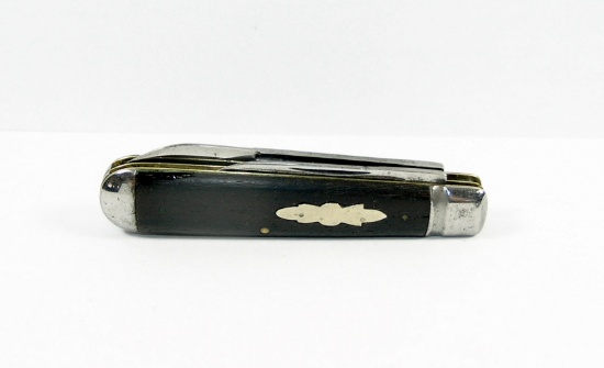 1910s-1920s Ulster Knife Co. New York 2-Blade Jack Knife. Ebony Scales & Pr