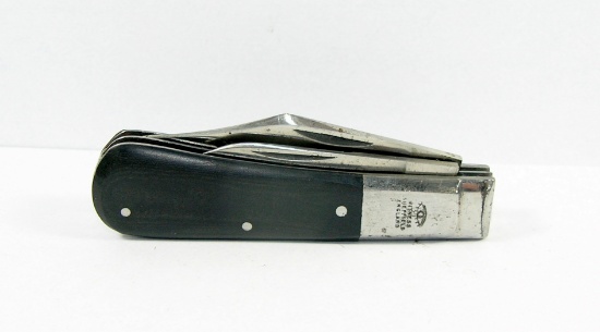 TAYLORS EYE WITNESS Curved Barlow Jack Knife. Etched Clip Blade. Excellent