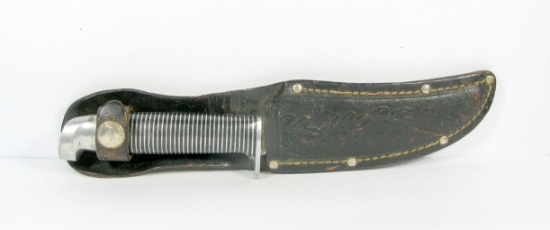 Western Boulder CO. F40 Black Beauty Hunting Knife with Original Leather Sh