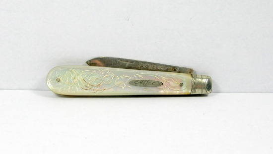 c. 1893 Unknown Maker Sheffield, England Sterling Silver Fruit  Jack Knife.