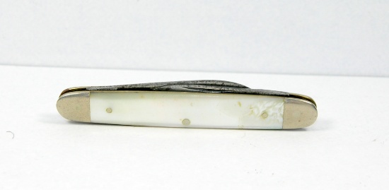 Clauss fremont, OH Senator Pen Jack Knife Pattern #55. Genuine Pearl Handle
