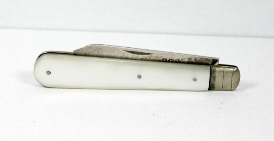 1938 Wm. Needham English Sterling Silver Fruit Knife. Genuine Pearl Scales.