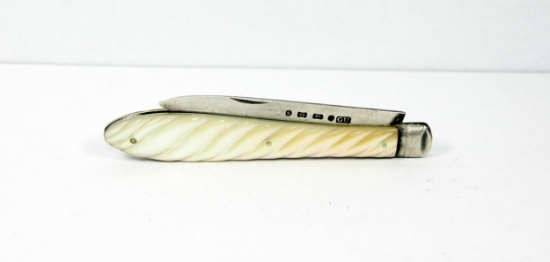 1867 Geo. Unite, Birmingham Sterling Silver English Fruit Jack Knife. Threa