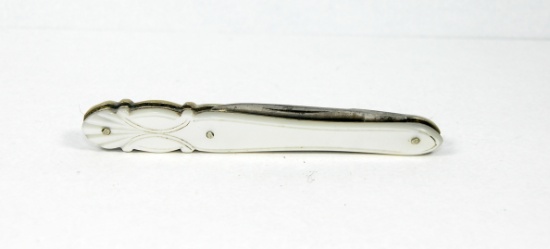 1860s-1880s Victorian Carved Pearl Pen Jack Knife. Sold by a High Quality R