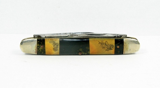 Unmarked Picture Handle Pen Jack Knife out of Waddams Grove, ILL For Frater