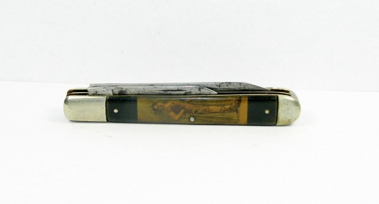 c. 1911-1924 Golden Rule Cut Co. Chicago, ILL Slim Picture Handle Jack Knif