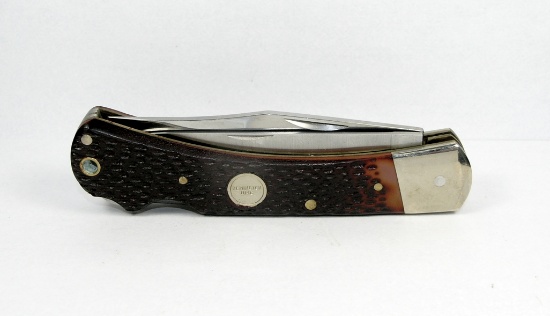 Remington R-3 Lockback Folding Hunter Knife. By Camillus. Jigged Delrin. Cl