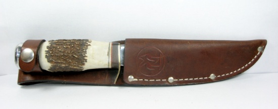 Robert Klaas Kissing Crane Brand Hunting Knife #715. Solingen Germany. Stag