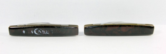 2- 1979 Case Diamond Jubilee pattern278 Faux Tortoise Shadown Pen Knives. O