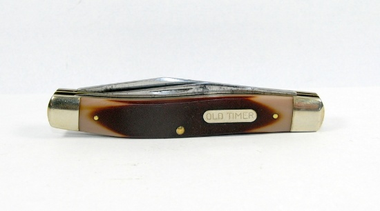 Schrade Old Timer 77OT Improved Muskrat Shield. Unsharpened but w/ Carbon S