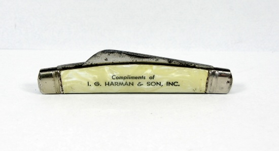 Hammer Brand (Imperial) Congress Pocket Knife. Advertising: Compliments of