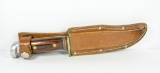 1979 Western USA Longmont, CO. W36 Hunting Knife & Original Sheath. Clip Bl