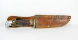 Pre 1977 Western USA 648A Hunting Knife with Original Leather Sheath. Strap