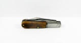 Pre 1940 Remington Barlow Jack Knife. Bone Handles. Pocket Worn. Clip Blade