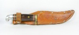 Pre 1978 Western Boulder CO. W39 Hunting Knife with Leather Sheath. 9