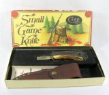 1979 Case xx USA #523 Small Game Stag Handled Fixed Blade Knife with etched