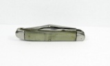 IKCo Imperial Knife Co. 2-Blade Serpintine Jack Knife. Early Green Celluloi