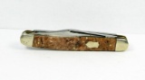 1930s Imperial Jr. Stock Knife with Pinned Handle. Clip, Spay, & Pen Blades