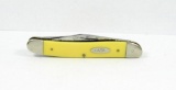 1979 Case xx USA 1-dot Serpentine Pen Knife. Yellow Plastic Scales & Oval C