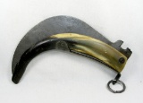 Large Mexican Navaja Curved Horn Lock-back Fighting Knife. 9