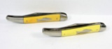 2-Imperial Fish Knives. Clip & Fish Scales Blades. One Has Advertising.