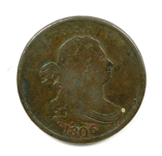 5.    1806  U.S. Draped Bust Half Cent  Small 6