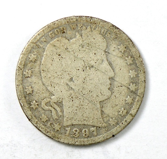 65.  1897-O Barber Quarter Dollar