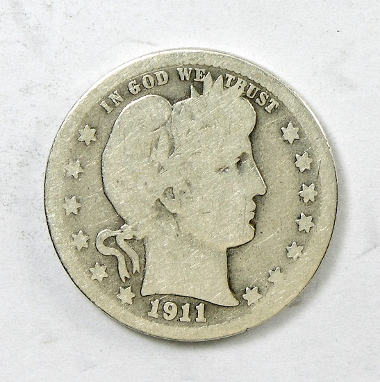 72.  1911-S Barber Quarter Dollar