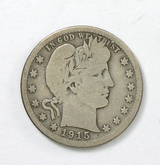 73.  1915-S Barber Quarter Dollar