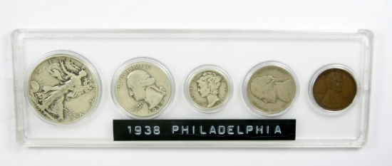 202.    1938-P U.S. Year Set  5 Pc.