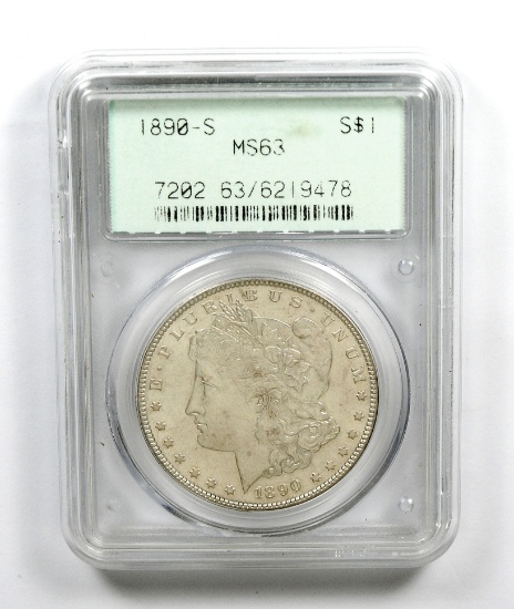 260.    1890-S Morgan Silver Dollar PCGS Certified MS63