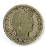 124.    1908-D Barber Half Dollar